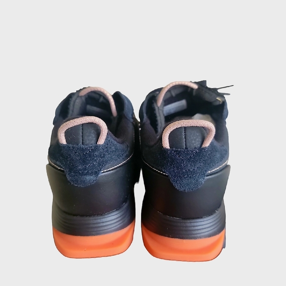 Cardi B Reebok Sneakers Black Orange Lace Up Platform - Picture 2 of 5